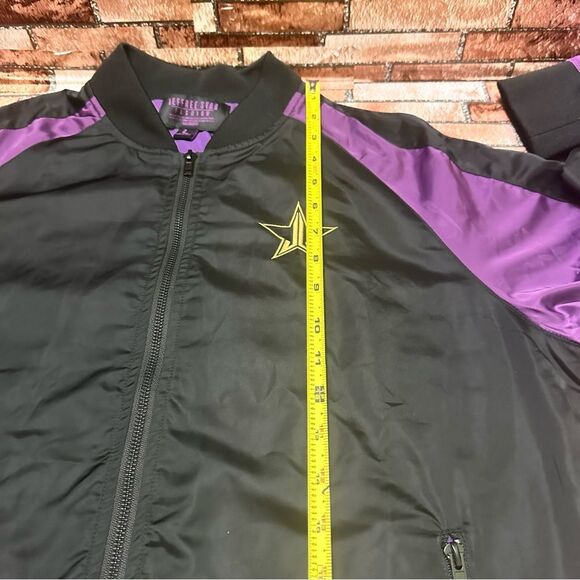JEFFREE STAR FASHION Black and Purple Star Bomber Jacket L - Picture 10 of 11